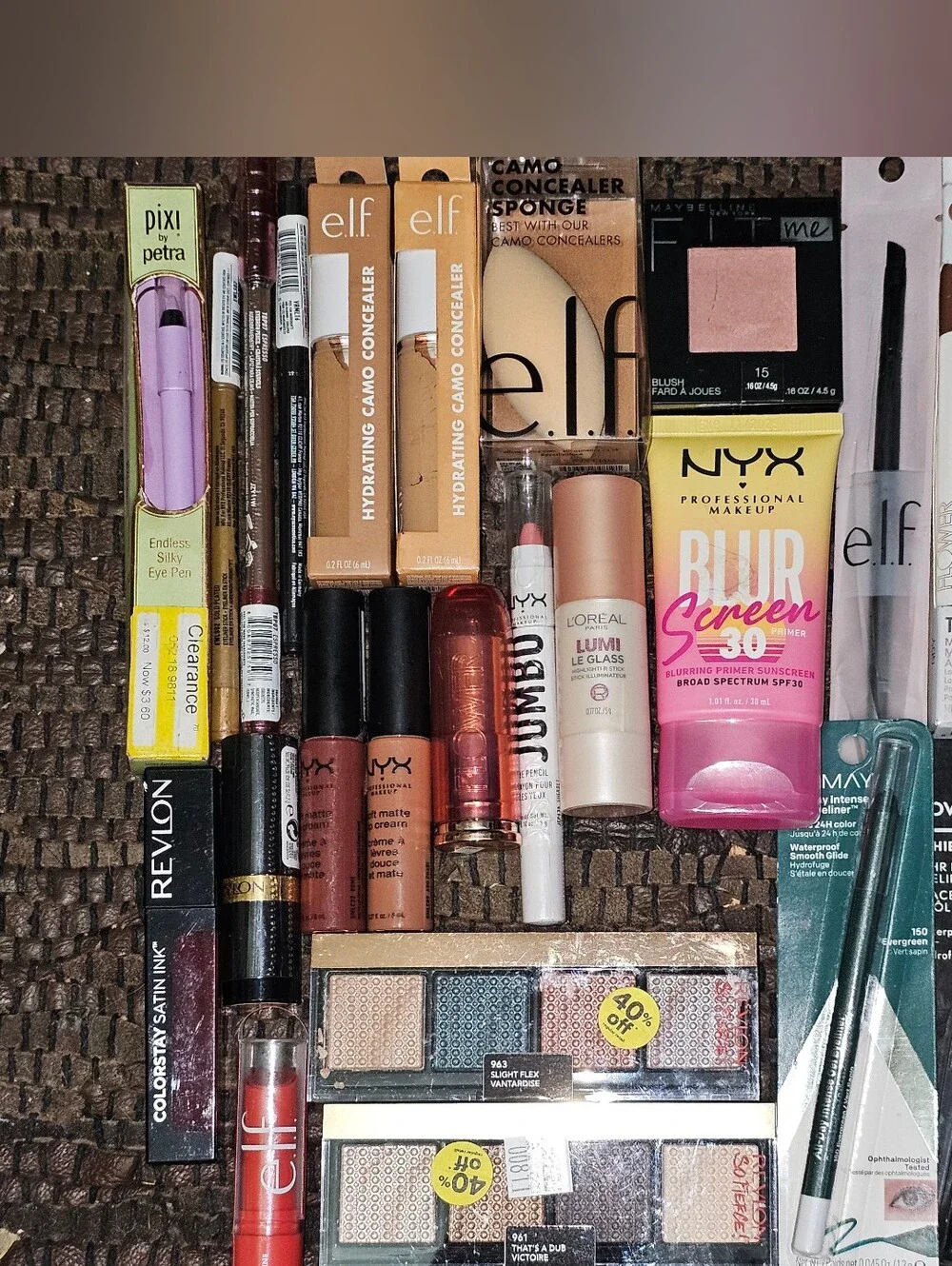 25 Pc Mixed Lot Of Makeup ELF, Flower, NYX, Revlon, CoverGirl